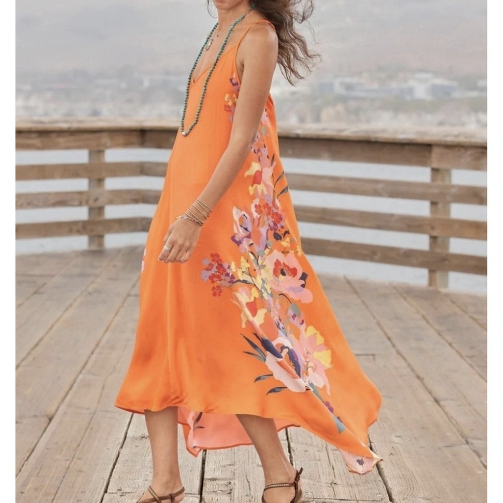 Sundance Kabira Bay‎ Sun Dress-Tangerine Bright Backyard BBQ Beach Resort SP